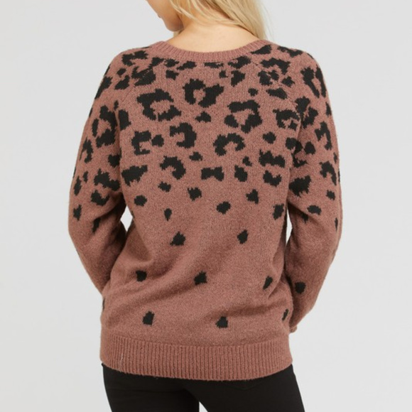 *PRICE FIRM*   V-Neck Leopard Print Sweater - Picture 3 of 3